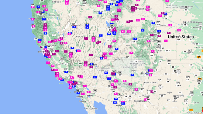 Southwest Cool Winter Map