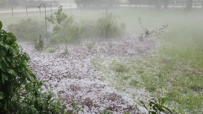Hail in Palm Beach Gardens.