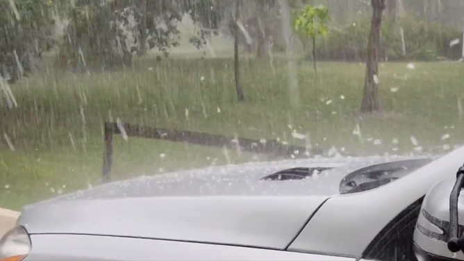 Hail in Palm Beach Gardens.
