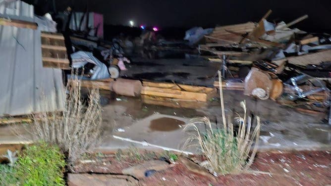 Destroyed wedding venue in Shawnee, Oklahoma.