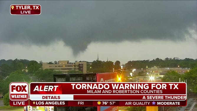 Tornado captured forming live on television in Tyler Texas Fox