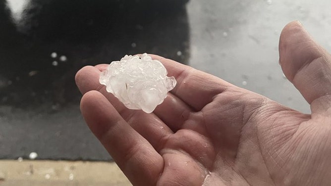 Hail in Aurora, Illinois