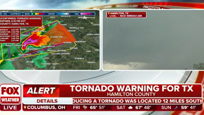 Hamilton County, Texas Tornado Warning