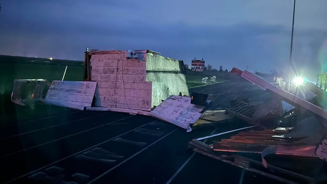Lewistown High School Tornado Damage