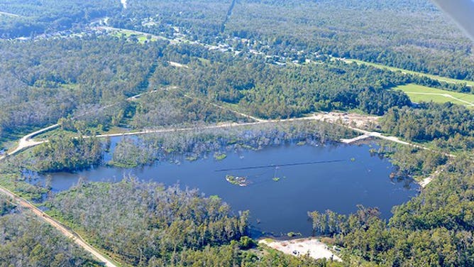 Aerial sinkhole that formed in Louisiana in 2012