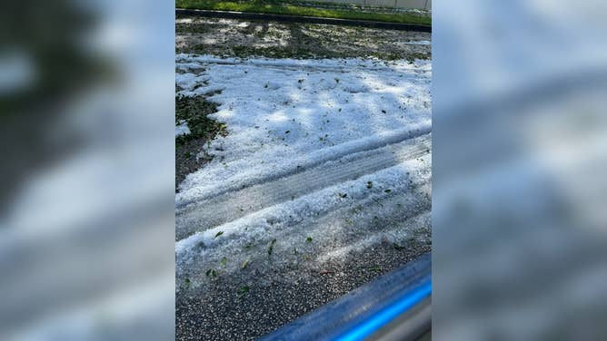 Melbourne hail resembles snow