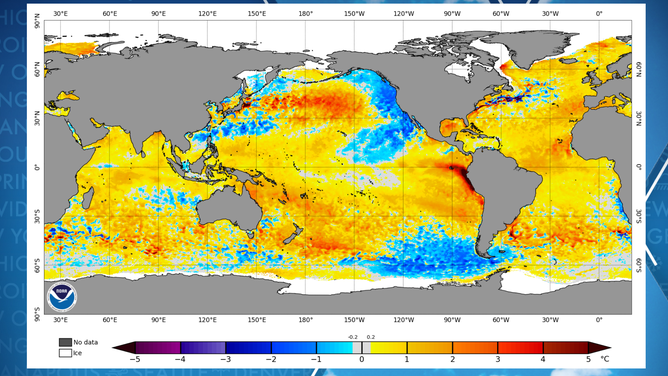 Water temperature anomalies 