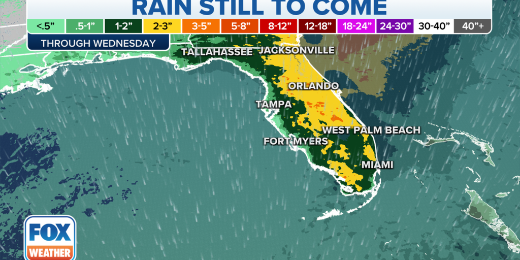 Florida faces soggy week featuring several inches of rain amid daily storms