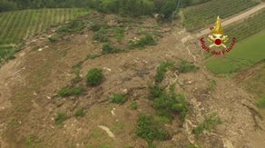 Drone video shows major mudslide in Italy as death toll continues to rise from torrential flooding