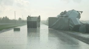 Homes damaged, trailers overturned as supercell pummels Iowa with wind-driven hail