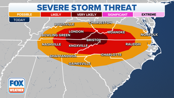 Severe storms with damaging winds, tornadoes threaten Appalachians, mid-Atlantic