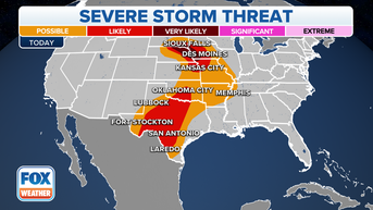 Another round of severe thunderstorms likely from Midwest through Texas on Friday