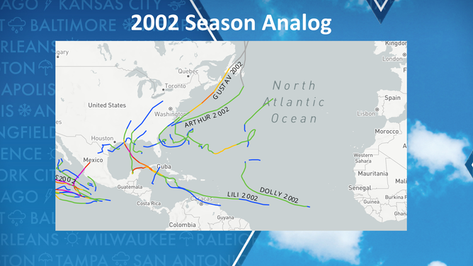 2002 Hurricane season tracks