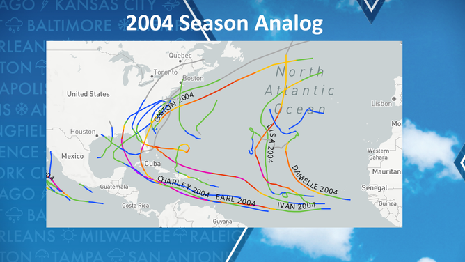 2004 Hurricane season tracks
