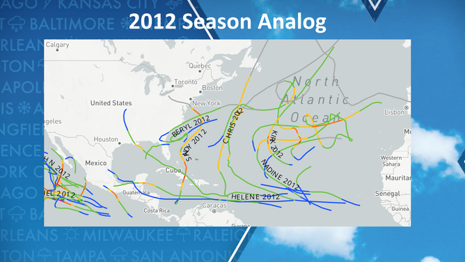 2012 Hurricane season tracks