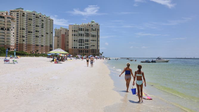 San Marco Beach On Marco Island, Florida. September 1, 2018.