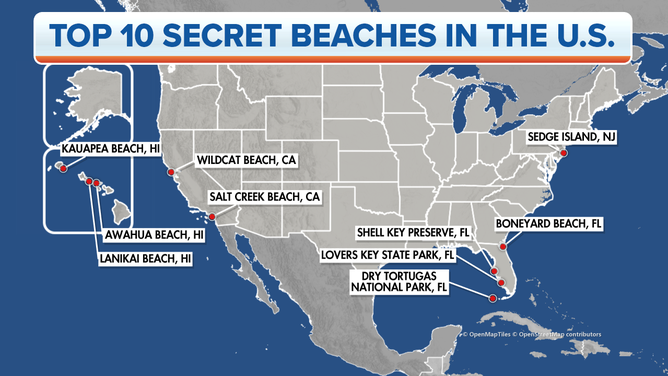 The top 10 secret beaches in the U.S. according to FamilyDestinationsGuide.com