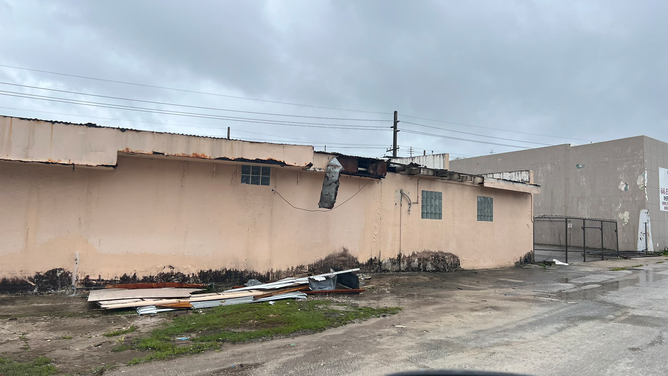 Damage is seen at a building on the U.S. island territory of Guam after Typhoon Mawar on Wednesday, May 24, 2023.