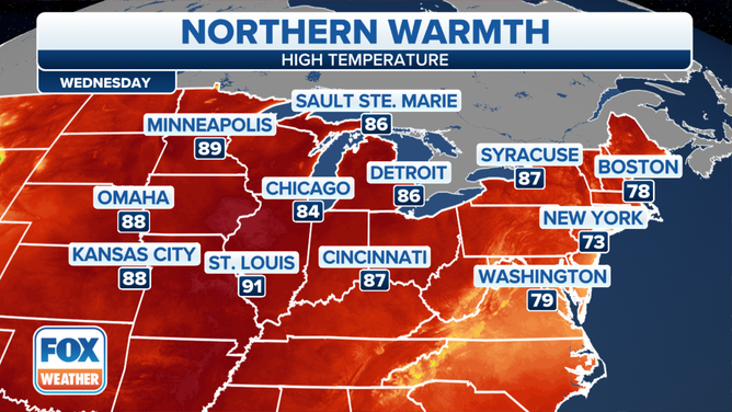 Northern Tier Forecast Highs