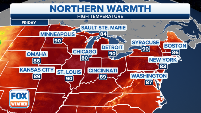 Northern Tier Forecast Highs