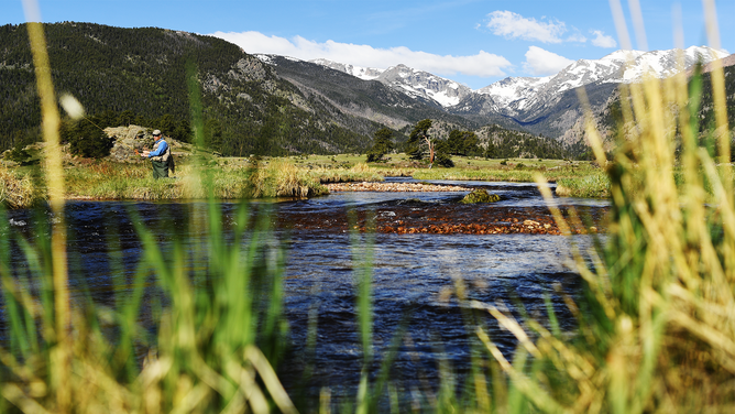 FILE - Misty, foggy, and cloudy views are seen along the Old Fall River Road in Rocky Mountain National Park in Estes Park, Colorado, United States near the Alpine Visitor Center on July 14, 2018.