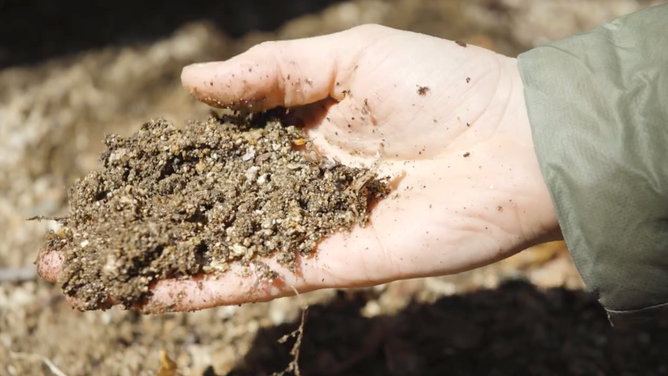 Bedrock weathering produces soil.