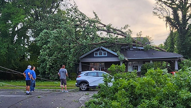 Wind damage in Cherryville, NC