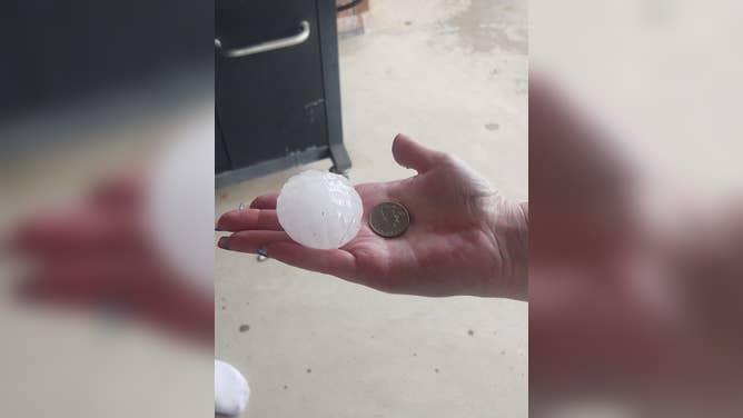 Large hail falls over North