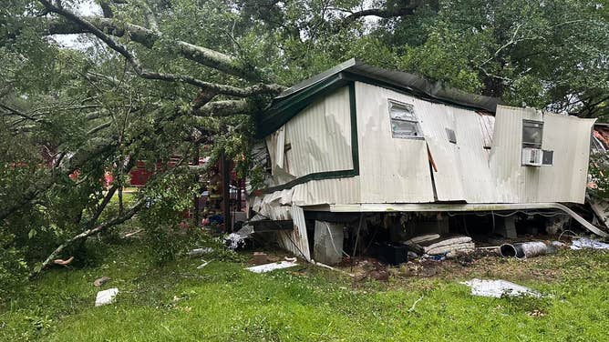 Wind damage in Central, Louisiana