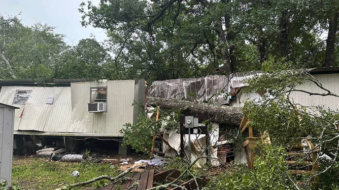 Wind damage in Central, Louisiana