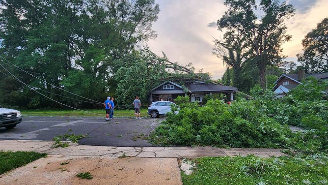 Wind damage in Cherryville, NC
