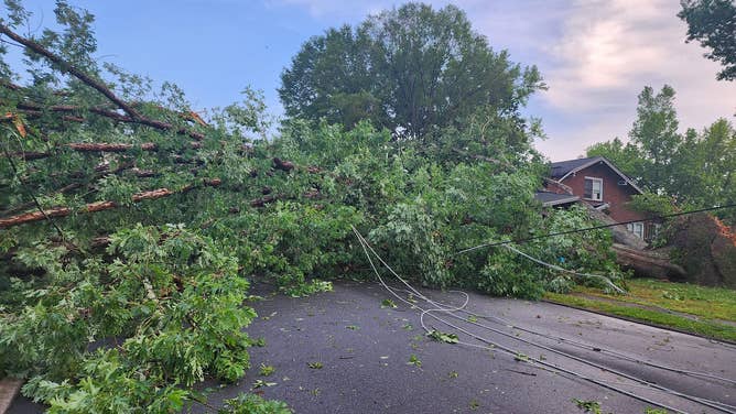 Wind damage in Cherryville, NC