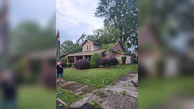 Wind damage in Cherryville, NC