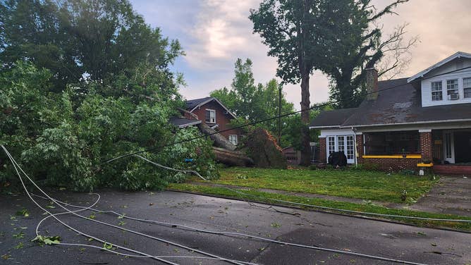 Wind damage in Cherryville, NC