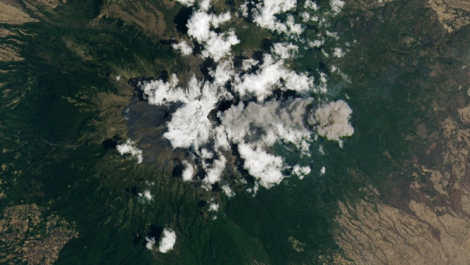 On April 14, 2023, when this image was acquired by NASA's Landsat 8, monitoring systems detected water vapor, volcanic gases, and ash coming from the volcano. Plumes rose as high as 4.5 miles.