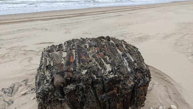 A mass of rubber washed ashore South Texas
