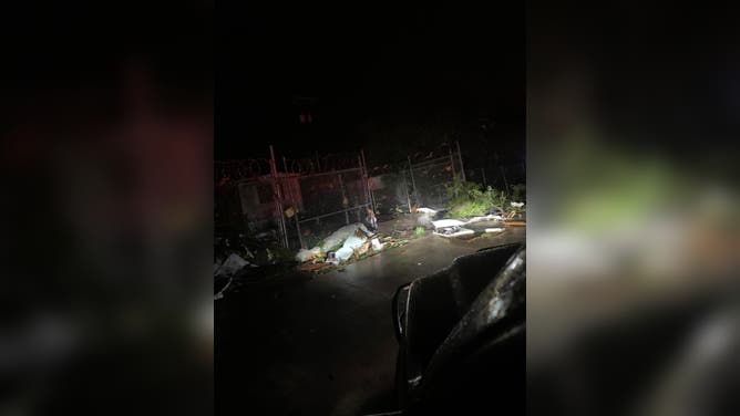 Tornado damage in Laguna Heights, Texas