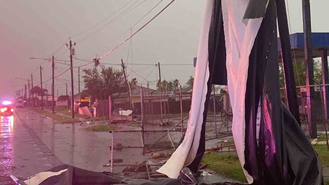 Tornado damage in Laguna Heights, Texas
