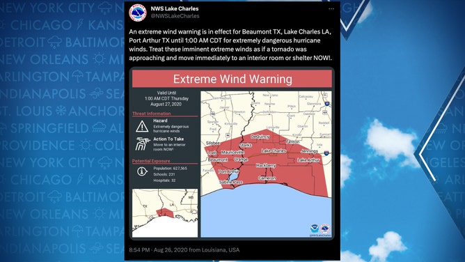 Extreme Wind Warning Graphic