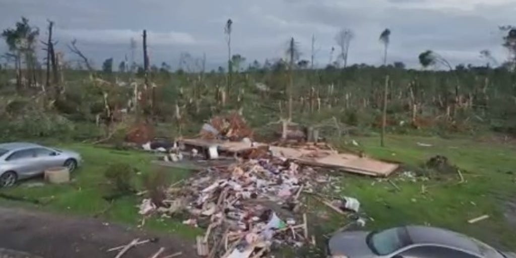 Drone video shows aftermath from deadly tornado in Mississippi Fox