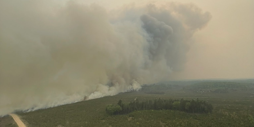 Over 1000acre wildfire closes part of I75 in Michigan forces evacuations