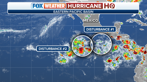 Two areas of possible tropical development being monitored in Eastern Pacific
