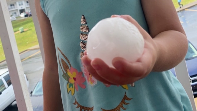 A hailstone that fell when Figueroa was injured. June 14, 2023.