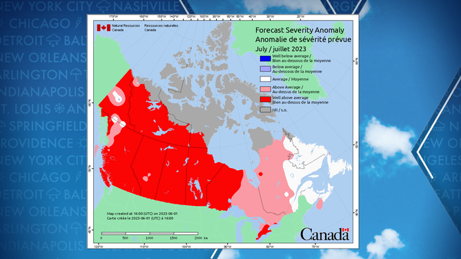 July wildfire threat