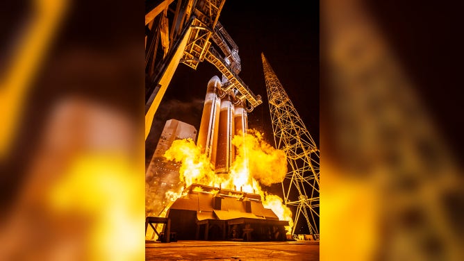 A United Launch Alliance (ULA) Delta IV Heavy rocket carrying the NROL-68 mission for the National Reconnaissance Office (NRO) lifts off from Space Launch Complex-37 on June. 22, 2023 at 5:18 a.m. ET.