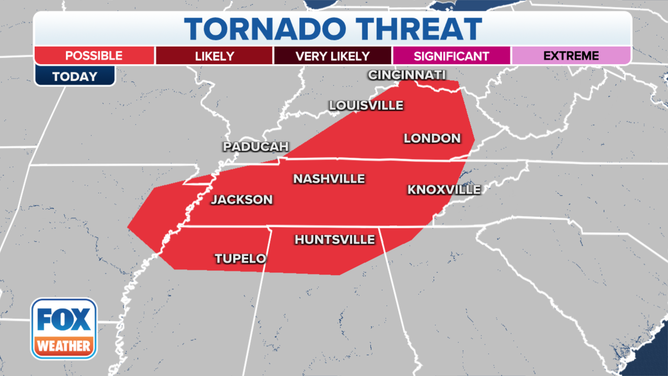 The tornado threat on Sunday, June 11, 2023.