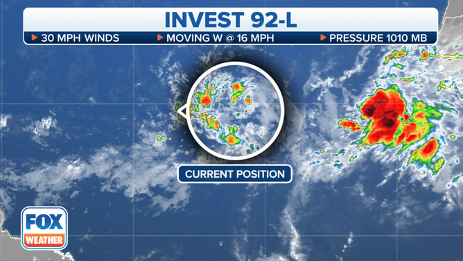 The latest details on Invest 92L in the Atlantic