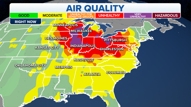 Current air quality readings.