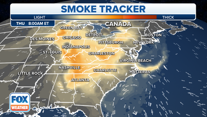 Wildfire smoke tracker for the eastern U.S.