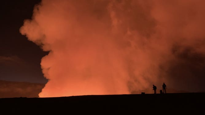 Photographs of the current eruption of the Kilauea volcano confined to the summit caldera within Hawaii Volcano National Park.